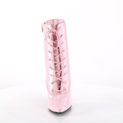 Lakkbőr 13 cm SEDUCE-1020 fetis bokacsizma magassarkű rózsaszín