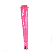 Lakkbőr 13 cm SEDUCE-3024 Pink combcsizma magassarkű a férfi