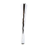 Lakkbőr 15 cm DELIGHT-3027 Fehér fűzős combcsizma