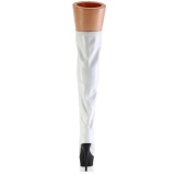 Lakkbőr 15 cm DELIGHT-3029 fehér fűzős combcsizma