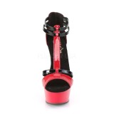 Lakkbőr 15 cm DELIGHT-663 T-Strap platform pleaser magassarkú