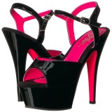 Lakkbőr 15 cm KISS-209TT Szandál Magassarkú Neon Platform