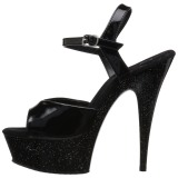 Lakkbőr 15 cm Pleaser DELIGHT-609MG csillámos magassarkű cipők