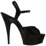 Lakkbőr 15 cm Pleaser DELIGHT-609MG csillámos magassarkű cipők
