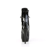 Lakkbőr 15 cm SULTRY-1020 fetis bokacsizma magassarkű fekete