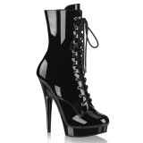 Lakkbőr 15 cm SULTRY-1020 fetish bokacsizma magassarkű fekete