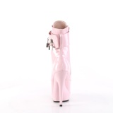 Lakkbőr 15 cm SULTRY-1023 fetis bokacsizma magassarkű rózsaszín