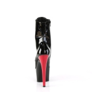 Lakkbőr 18 cm ADORE-1020 pleaser bokacsizma a piros sarkú