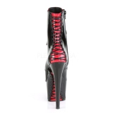 Lakkbőr 18 cm ADORE-1020FH fűzős platform női bokacsizma