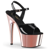 Lakkbőr 18 cm ADORE-709 Rozsaszin Platform Magassarkú Cipők