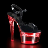 Lakkbőr 18 cm FLASHDANCE-709 Sztriptíz LED Izzo Szandál Női