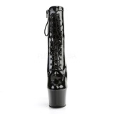 Lakkbőr 18 cm SKY-1020 Fekete bokacsizma magassarkú