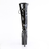 Lakkbőr 19 cm ENCHANT-2023 női füzös csizma magassarkú