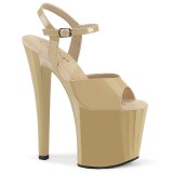 Lakkbőr 19 cm ENCHANT-709 bezs pleaser cipők a magassarkú