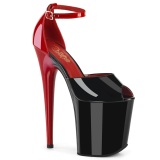 Lakkbőr 20 cm FLAMINGO-868 fekete pleaser cipők a magassarkú