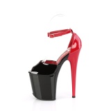 Lakkbőr 20 cm FLAMINGO-868 fekete pleaser cipők a magassarkú