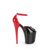 Lakkbőr 20 cm FLAMINGO-868 fekete pleaser cipők a magassarkú
