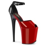 Lakkbőr 20 cm FLAMINGO-868 piros pleaser cipők a magassarkú