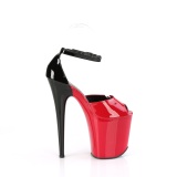 Lakkbőr 20 cm FLAMINGO-868 piros pleaser cipők a magassarkú