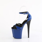Lakkbőr 20 cm FLAMINGO-884 kék pleaser cipők a magassarkű