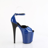 Lakkbőr 20 cm FLAMINGO-884 kék pleaser cipők a magassarkű