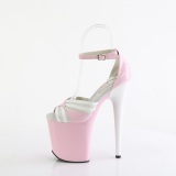 Lakkbőr 20 cm FLAMINGO-884 rózsaszín pleaser cipők a magassarkú