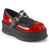 Lakkbőr 5 cm SLACKER-23 alternatív cipők platformos piros