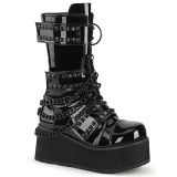 Lakkbőr 8,5 cm TRASHVILLE-138 demoniacult csizma - unisex platform csizma