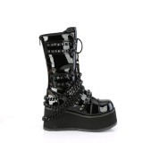 Lakkbőr 8,5 cm TRASHVILLE-138 demoniacult csizma - unisex platform csizma
