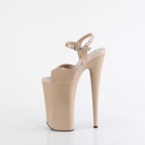 Lakkbőr beige 25,5 cm BEYOND-009 platform nagyon magas magassarkú pleaser