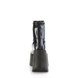 Lakkbőr emo 11,5 cm DYNAMITE-100 alternatív ek bokacsizma platformos fekete