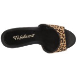 Leopárd 13 cm Fabulicious POISE-501FUR papucs magassarkú