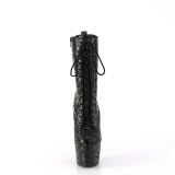 Leopárd csillámos 18 cm ADORE-1040LPH rúdtánc magassarkú bokacsizma