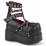 Műbőr 11,5 cm BEAR-28 Gótikus Bokacsizma Platform