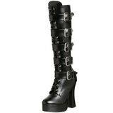 Műbőr 13 cm ELECTRA-2042 női csatos csizma magassarkú