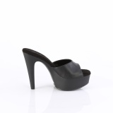 Műbőr 13 cm MARTINI-501 papucs magassarkú fekete