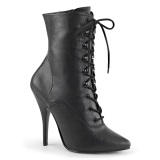 Műbőr 13 cm SEDUCE-1020 fetish bokacsizma magassarkű fekete