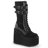 Műbőr 14 cm SWING-221 Gótikus Platform Csizma
