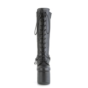 Műbőr 14 cm TORMENT-170 gótikus csizma platformos