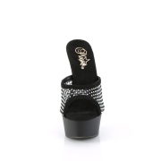 Műbőr 15 cm DELIGHT-601-6RM papucs magassarkú fekete