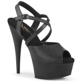 Műbőr 15 cm DELIGHT-624-1 platform pleaser magassarkú