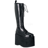 Műbőr 15 cm MEGA-602 Platform Gótikus Csizma Férfi