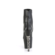 Műbőr 18 cm IRONGRIP-1042 bokacsizma magassarkú sárgaréz csülök