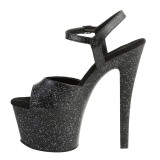 Műbőr 18 cm Pleaser SKY-309MMG csillámos magassarkú cipők
