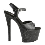 Műbőr 18 cm Pleaser SKY-309MMG csillámos magassarkú cipők