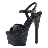 Műbőr 18 cm Pleaser SKY-309MMG csillámos magassarkú cipők
