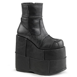 Műbőr 18 cm STACK-201 Platform Gótikus Férfi Bokacsizma
