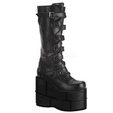 Műbőr 18 cm STACK-308 Platform Gótikus Csizma Férfi