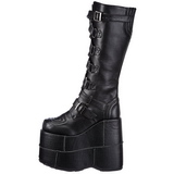 Műbőr 18 cm STACK-308 Platform Gótikus Csizma Férfi