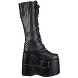 Műbőr 18 cm STACK-308 Platform Gótikus Csizma Férfi